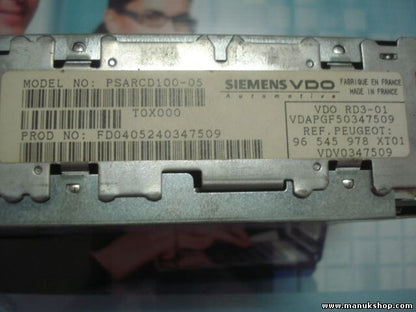 Radio CD Peugeot 307 PSARCD100-05 96545978XT01 96545978XT VDV0347509