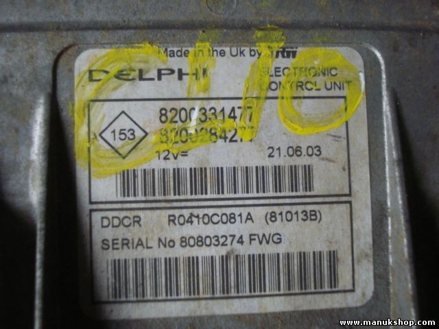 Centralita del motor Renault Kangoo DELPHI TRW 8200331477 8200284277 R0410C081A