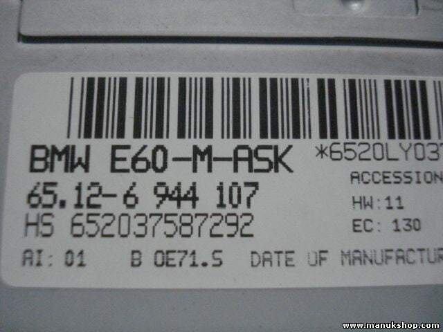 Mando del sistema de navegación  BMW 5 E60-M-ASK 65126944107 HS 652037587292