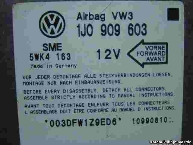 Airbag Centralita Polo 6N Seat Ibiza Cordoba Punto 1J0909603 SIEMENS 5WK4163