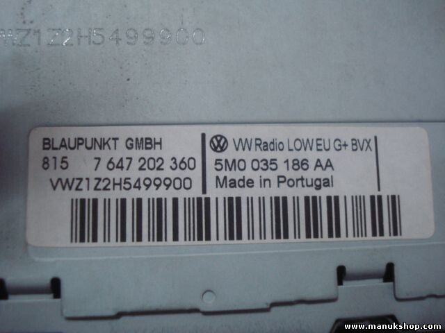 Radio CD WMA MP3 VW Volkswagen T5 Polo Sharan Golf Plus Tiguan 5M0035186AA