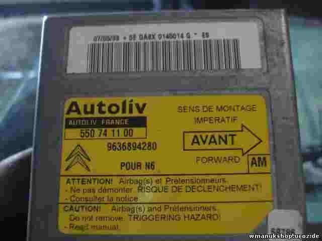 Sensor de impacto de airbag Citroen Xsara N6 (AM)  9636894280 550741100