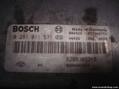 Centralita del motor Renault BOSCH 0281011571 8200309318 8200346254 1039S03753