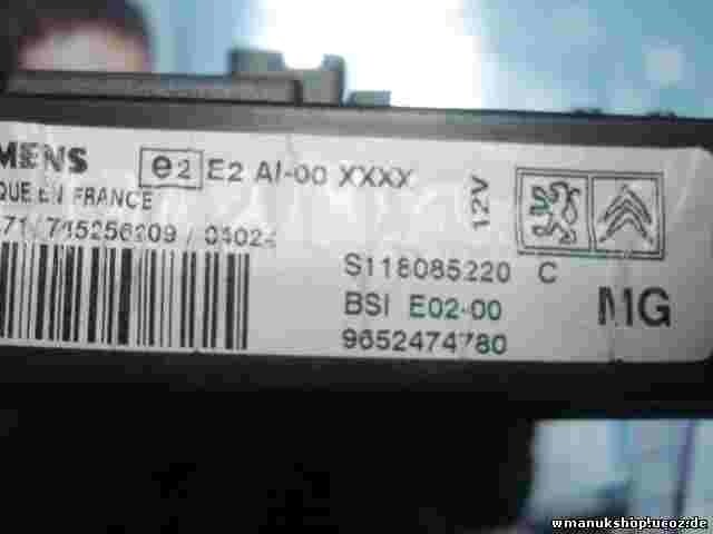Scatola fusibili relè Citroën Peugeot BSI E02-00 9652474780 S118085220C