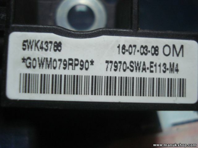 Airbag Centralita  Honda   77970-SWA-E113-M4 77970SWAE113M4 77970SWAE11 5WK43786