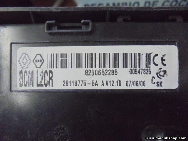 BCM Caja de fusibles Renault Clio 2005-2009 BCM L2CR 8200652285 28118775-5A