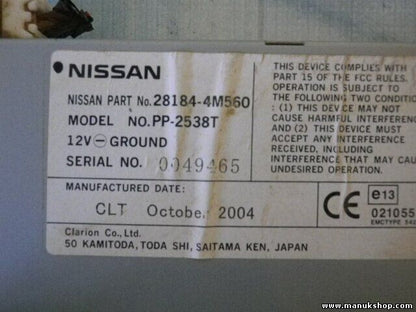 CD- Changer Nissan X-Trail (T30) 2001-2006 281844M560 28184 4M560 PP2538T
