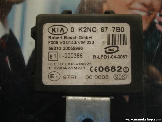 Control de la unidad de alarma inmovilizador módulo Kia 0K2NC677B F005V00143 