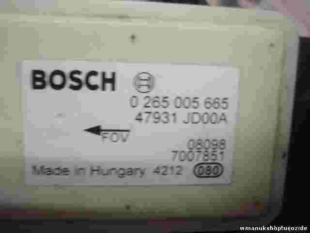 Sensor guiñada Nissan Qashqai 47931JD00A 47931 JD00A 7007851 BOSCH 0265005665