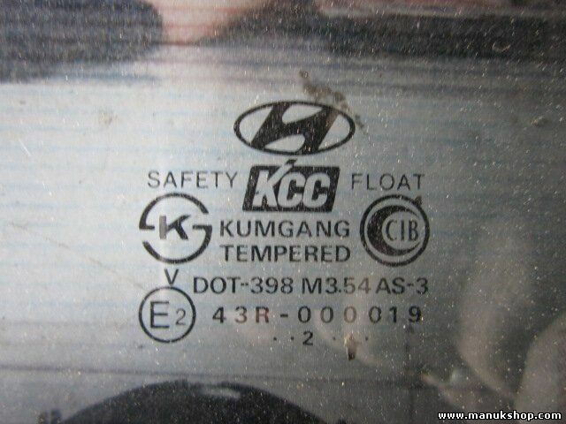 Cristal puerta trasero derecho Hyundai  Terracan 43R000019 DOT398M354AS3 