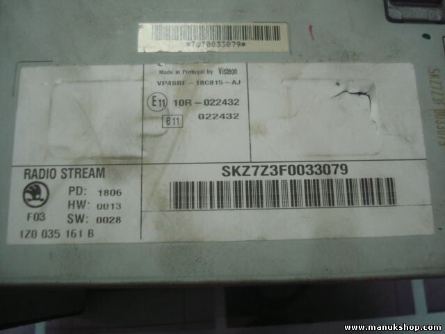 Radio CD WMA MP3 Skoda Octavia 1Z0035161B 1Z0 035 161 B 1ZO035161B