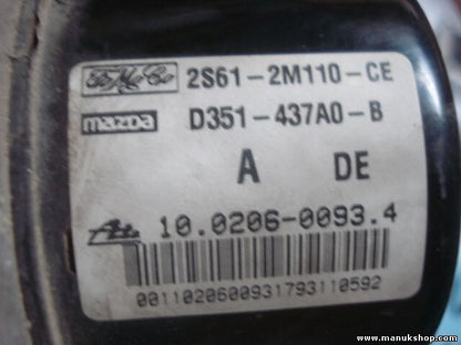 Unidad hidráulica del ABS Ford Fiesta Mazda 2S612M110CE 10020600934 10096001063