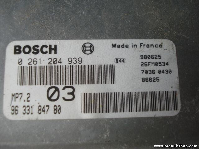 Centralita del motor Citroen Xsara 1.6 1996 MP7.203 9633184780 0261204939
