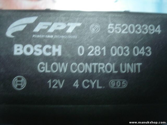 Recocido controlador Glow relé enchufe Fiat 55203394 0055203394 BOSCH 0281003043