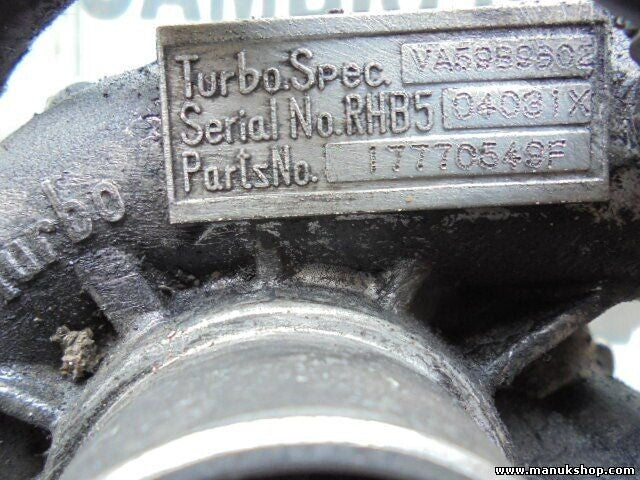 Turbocompresor Jeep Cherokee 2.5 TD Opel Frontera A 17770549F VA59B9602 RHB5 040