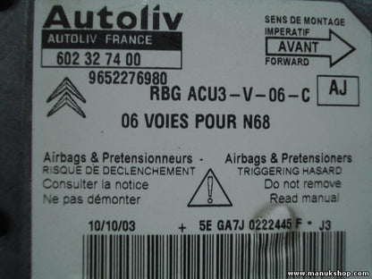 Sensor de impacto de airbag Citroen Xsara 9652276980 602327400 602 32 74 00