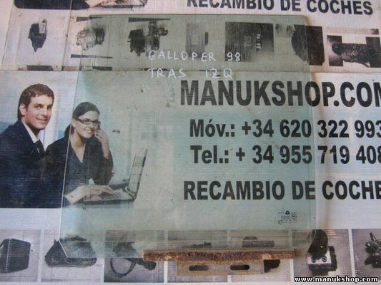 Vetro porta posteriore sinistra Hyundai Galloper 43R001235 DOT398M42AS2 E2