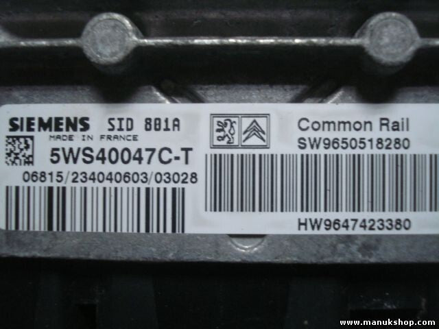 Centralita del motor Citroen Xsara 5WS40047CT 5WS40047C-T SW9650518280