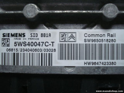 Centralita del motor Citroen Xsara 5WS40047CT 5WS40047C-T SW9650518280