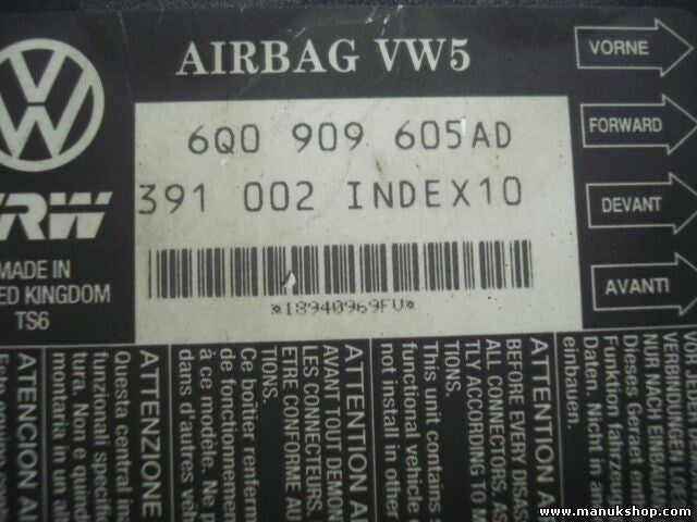 Sensor de impacto de airbag Seat Ibiza IV 6L VW  6Q0909605AD INDEX 10 TRW 391002