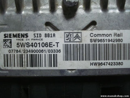 Centralita del motor Citroen Xsara 2.0 1997 - 2006 SW9651942980 9651942980