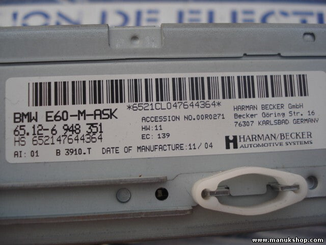 Mando del sistema de navegación  BMW 5 530d 24V 2003 E60-M-ASK 65126948351