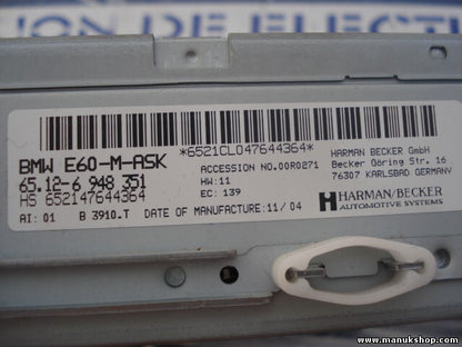 Mando del sistema de navegación  BMW 5 530d 24V 2003 E60-M-ASK 65126948351