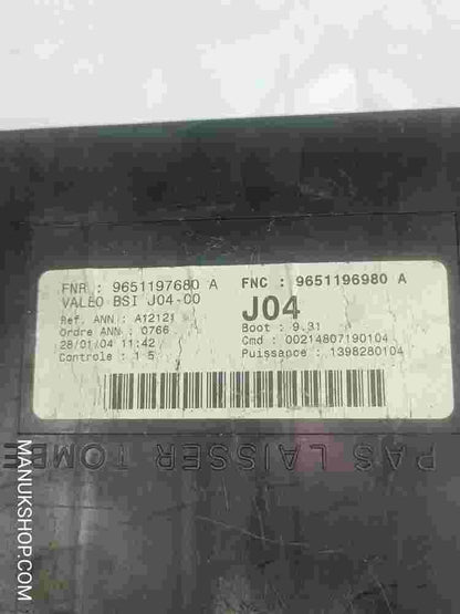 BSI Caja de fusibles Peugeot 307 9651197680A 9651196980A Valeo J04-00 A12121