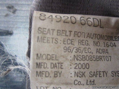 Cinturón de seguridad delantero izquierdo Suzuki Grand Vitara 4x4 NSB085BRT07