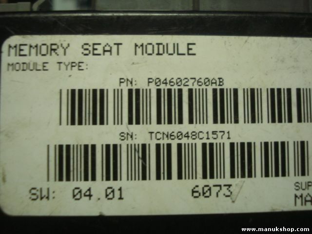 Modulo sedile memoria Centralita CHRYSLER P04602760AB 04602760AB TCN6048C1571