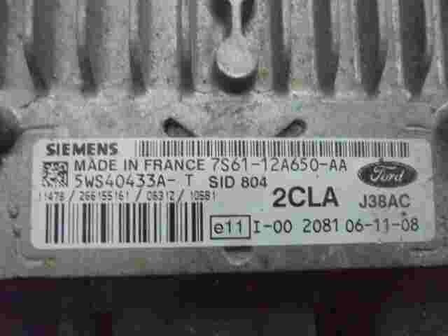 Centralina Ford Fiesta V 5 7S6112A650AA 2CLA SIEMENS SID 804 5WS40433AT