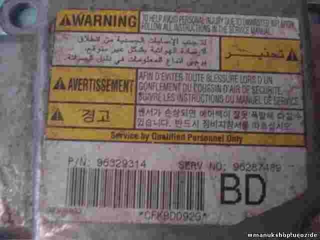 Sensor de impacto de airbag Daewoo Nubira 96329314 96287489BD 96287489 BD