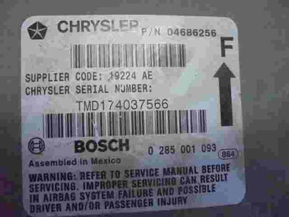Airbag Centralita Chrysler Grand Voyager II Dodge Caravan 04686256 F 0285001093