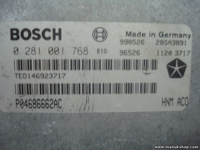 Centralita del motor Chrysler Jeep P04686662AC 04686662AC BOSCH 0281001768