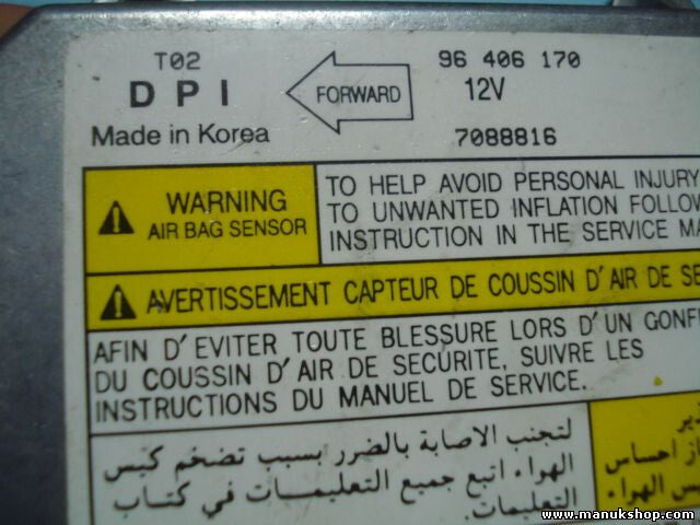 Sensore di impatto airbag Chevrolet Aveo Daewoo 96406170 7088816