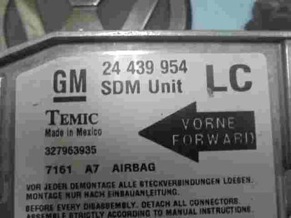 Airbag Centralita Opel Corsa C 7161 A7  GM 24439954 24439954LC TEMIC 327963935