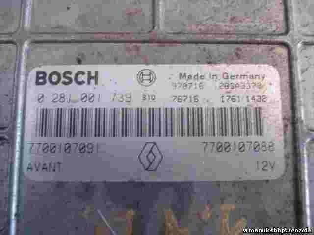 Centralita Renault 7700107088 7700107091 BOSCH 0 281 001 739 0281001739