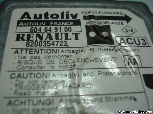 Airbag Centralita Renault Kangoo (AA) 8200354723 8200 354 723 604649100 