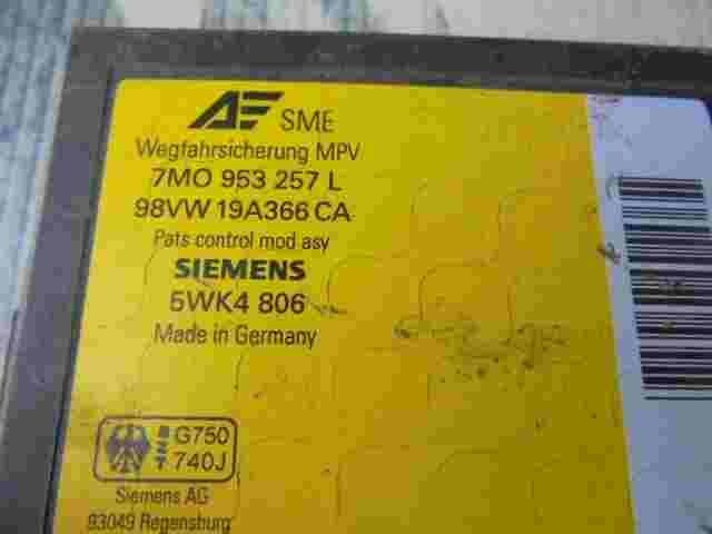 Control de la unidad de alarma inmovilizador módulo Ford 7M0953257L 98VW19A366CA