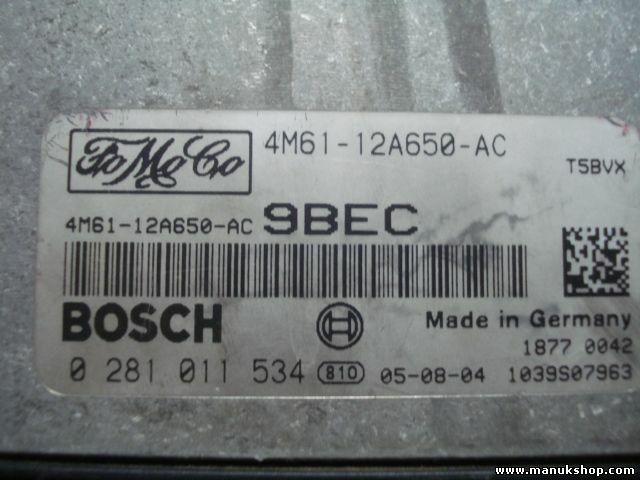 Centralita Focus II C-Max 1.6 Mazda 3 4M6112A650AC 4M6112A650AC9BEC 0281011534