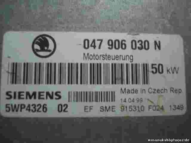Centralita  Skoda 047906030N 047 906 030 N SIEMENS 5WP4 326 02 5WP432602