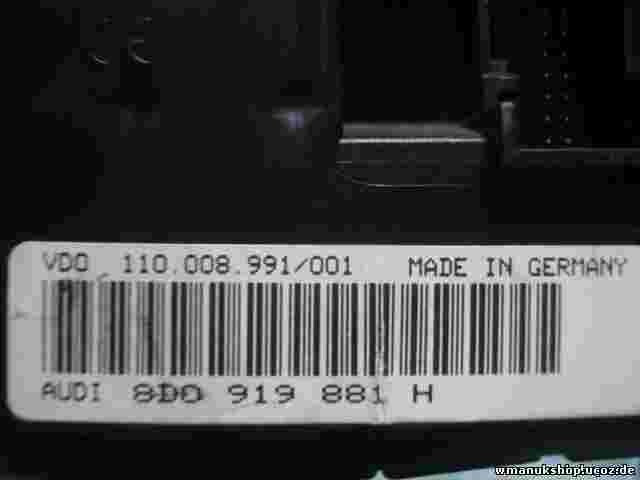 Cuadro de instrumentos  Audi A4 B5 V6 2.5 1998 8D0919881H VDO 110008991001