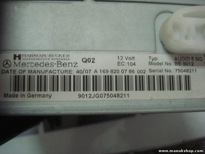 Radio CD WMA MP3 Mercedes-Benz W245 A 169 820 07 86 002 A1698200786 Q02