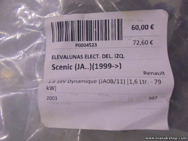 Mecanismo elevalunas delantero izquierdo Renault Scenic 400733T2 MERITOR 114145