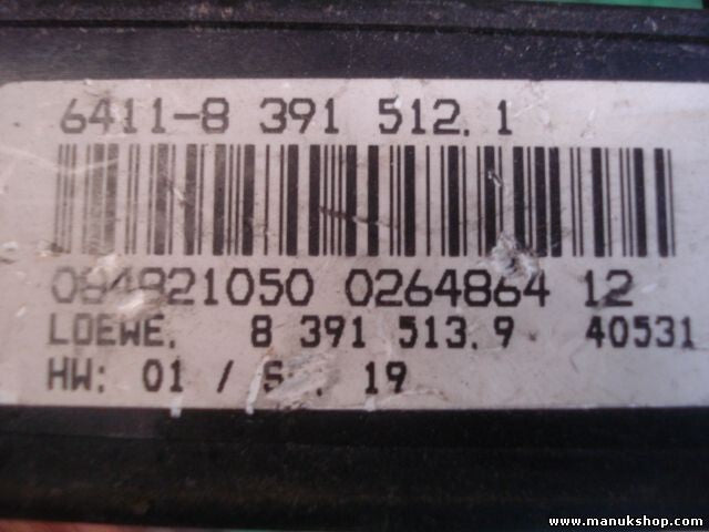 Unidad de control climático BMW 320i 641183915121 6411-8 391 512.1 084821050