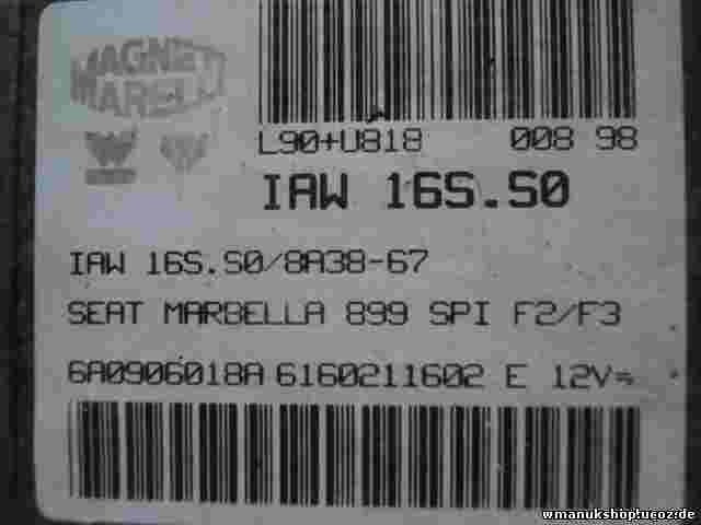 Centralita del motor Seat Marbella 6A0906018A 6160211602E IAW16SS0 IAW 16S.S0