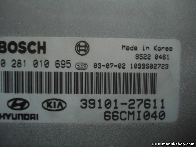 Centralita Hyundai Matrix 2001 3910127611 BOSCH 02810695 1039S02723 66CMI040