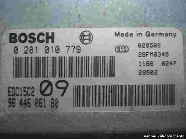 Centralina Peugeot 307 96 446 061 80 9644606180 EDC15C2 09 BOSCH 02810779