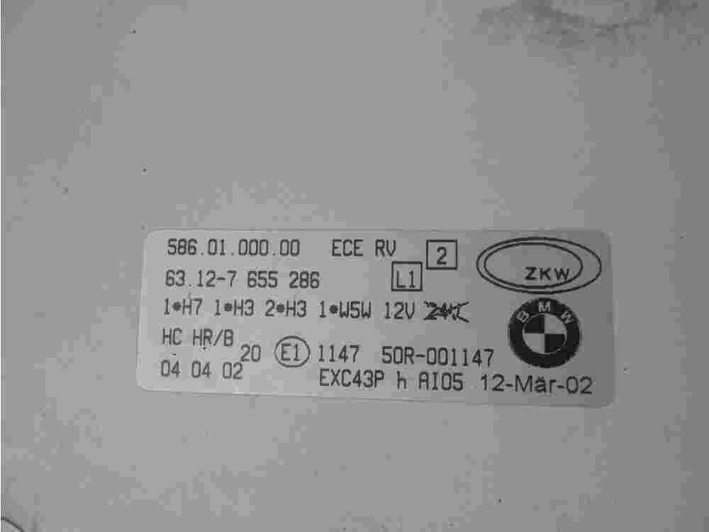 Faro Delantero BMW R1150RT 63127655286 63 12-7 655 286 5860100000 586 01 000 00