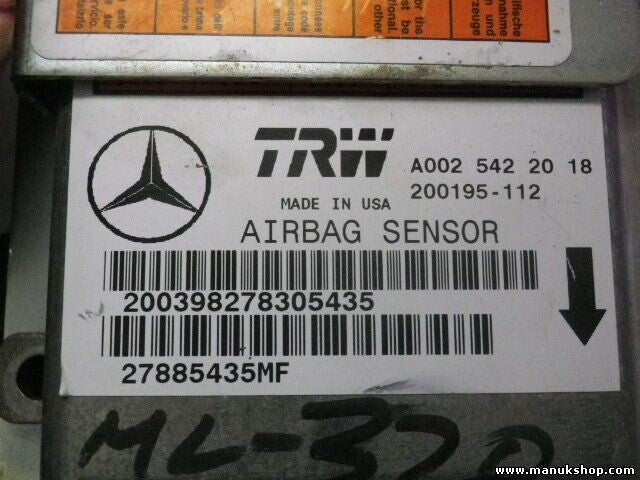 Sensor de impacto de airbag Mercedes-Benz ML320 W163 A0025422018 200195112
